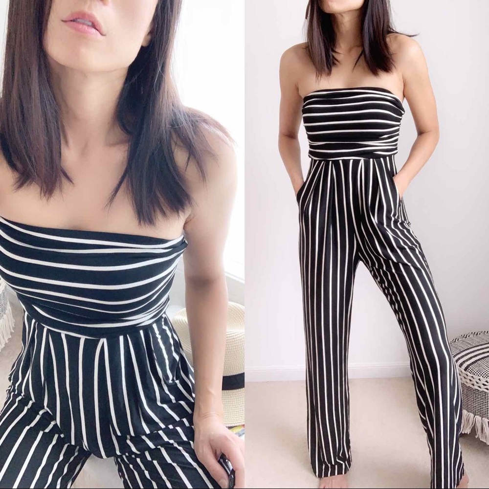 ! LAST 1 Black POCKETED TUBE JUMPSUIT